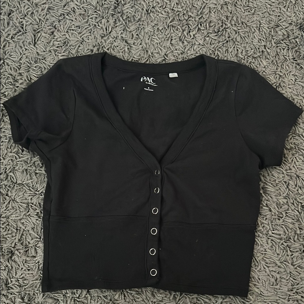 PacSun Women's Black Button-Up Top